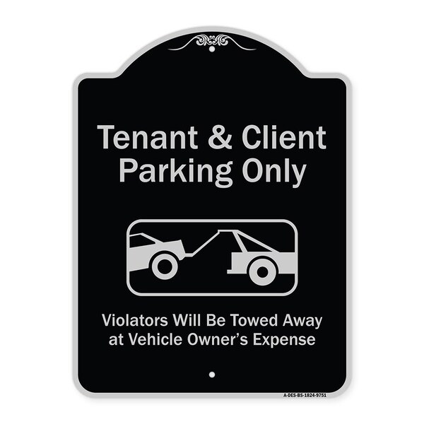 Designer Series-Tenant And Client Parking Violators Towed Away With Graph, 24" x 18", BS-1824-9751